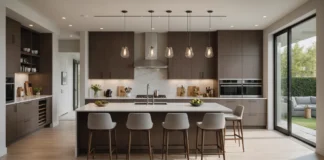 Cuisine avec verrière et îlot central : l’alliance parfaite entre style, lumière et convivialité